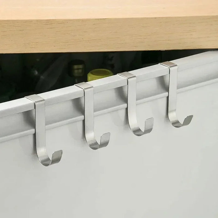 S-shaped Metal Over-Cabinet Door Hooks — Multi-purpose Kitchen & Bathroom Storage