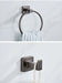 Gun Grey Bathroom Hardware Set — Towel Bar, Paper Holder, Ring & Hook