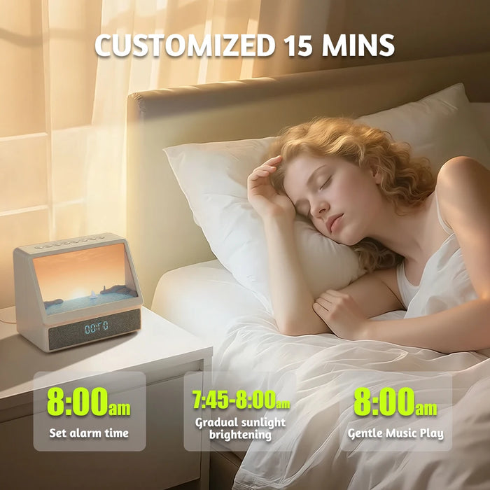 Bluetooth Sunrise Alarm Clock & Wake‑Up Light with White Noise and Dimmable Lamp