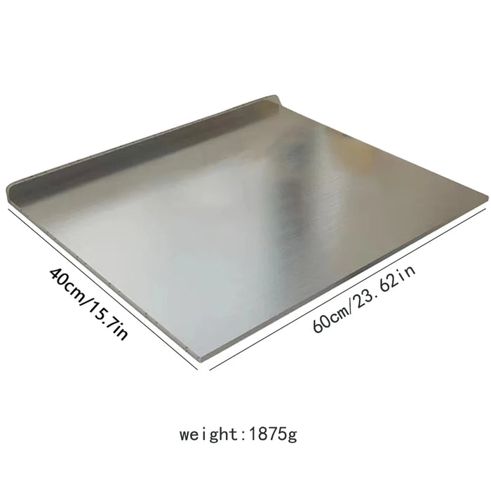 L-shaped Stainless Steel Double-Sided Chopping Board — Large Cutting & Kneading Panel