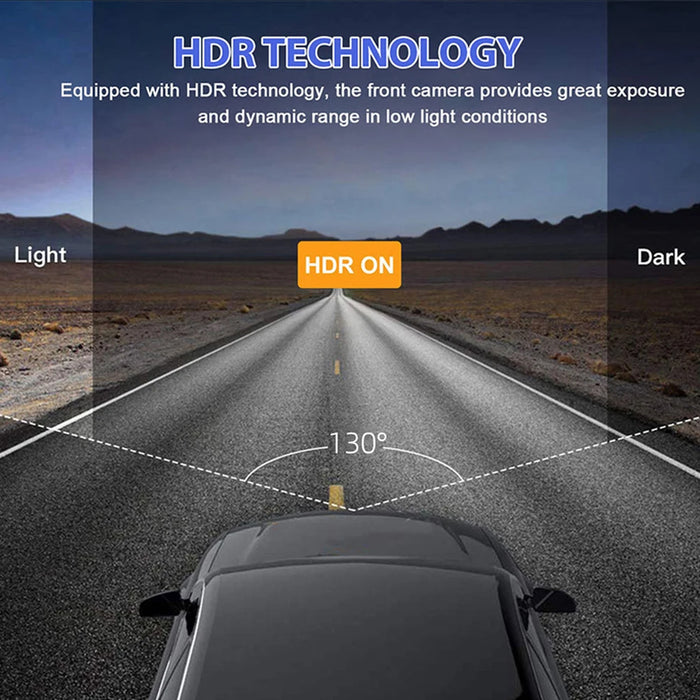 Dashcam 1080p with IR Night Vision, 2" IPS Screen, Loop Recording — 2 or 3 Camera DVR