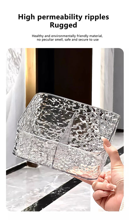 Clear Cosmetic Storage Box – Vanity Makeup & Skincare Organiser (3 / 4 / 5 Grid)