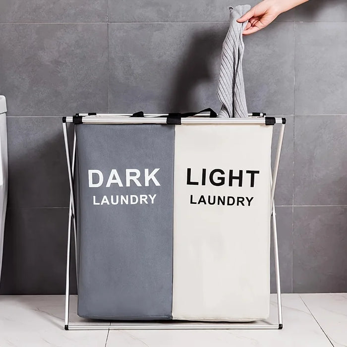 Large Foldable Laundry Sorting Basket – 2 or 3 Compartments, Oxford Fabric