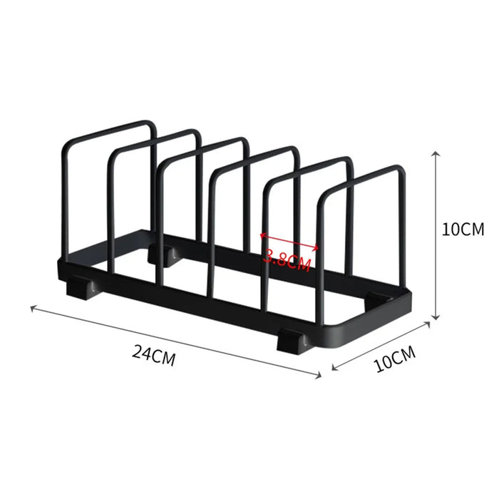 Stainless Steel Pot & Pan Lid Rack — Plate, Tray & Cutting Board Organiser