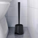 Long‑Handle Toilet Brush with Holder — Flexible Deep‑Clean, Portable (White or Black)