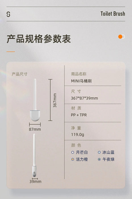 Silicone Toilet Brush with Quick‑Dry Base, Flexible Flat Head and Non‑Slip Handle