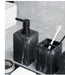4-Piece Marble-Pattern Resin Bathroom Set — Lotion/Soap Dispenser, Toothbrush Holder, Tumbler & Tray (Black or White)