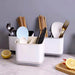 Double-Layer Cutlery Drainer with Detachable Chopstick Cage & Spoon Organiser