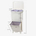 38 L Two-Tier Waste Bin with 4 Casters, White — 42 x 28.2 x 73 cm
