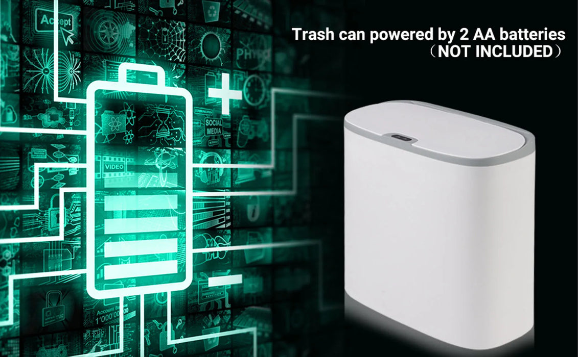 Automatic Touchless Bin with Lid — Motion Sensor, Waterproof Slim Design (13L)