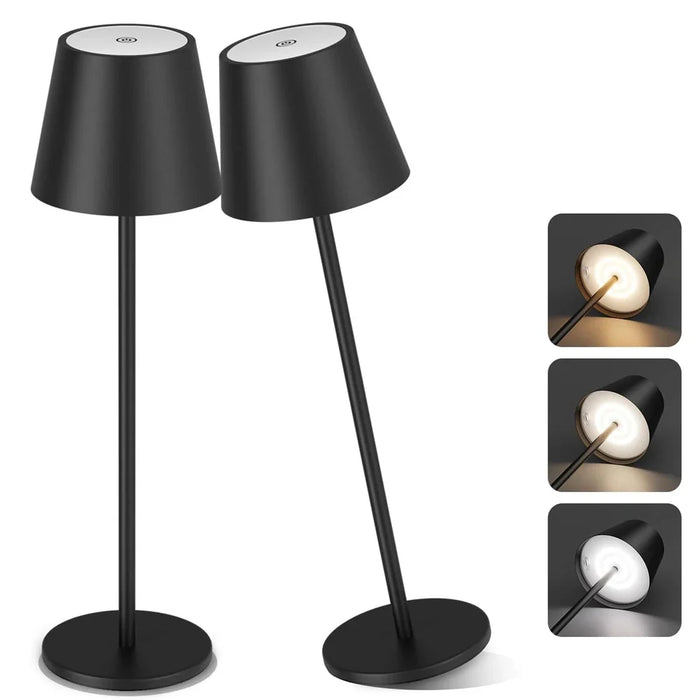 Lampada da scrivania ricaricabile a LED - Lampade da tavolo con interruttore touch, 3 modalità colore, funzione dimmerabile - Ideale per camera da letto, soggiorno, bar e illuminazione decorativa per cena