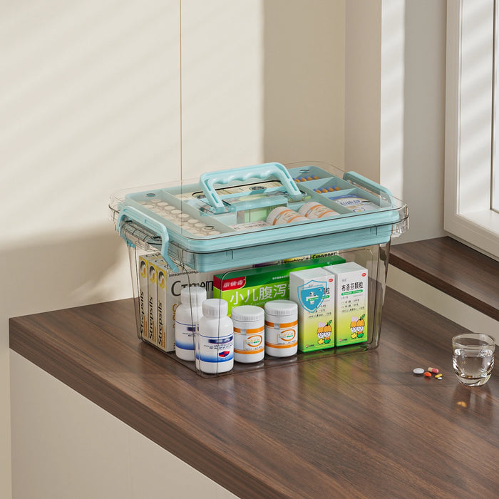 Transparent Medical Storage Box — Foldable, Large-Capacity Medicine Cabinet