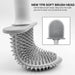 Wall-mounted Silicone Toilet Brush & Holder — Long Non-slip Handle, Ventilated Case, No-drill Fit