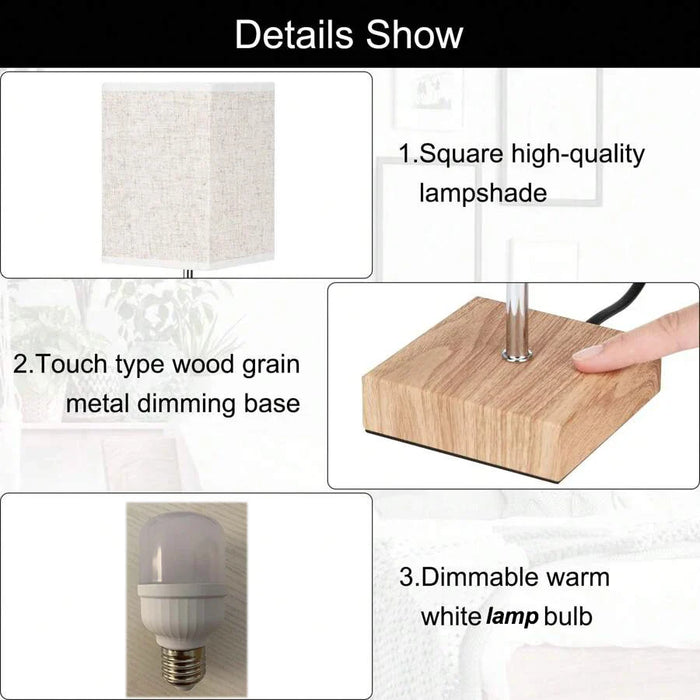 Lampada da scrivania a LED di Bedside Lamps - Lampada da tavolo dimmerabile a tocco con porta USB e Type C, ricarica rapida, protezione per gli occhi - Luce da lettura ideale per studenti e lettori di lunga durata