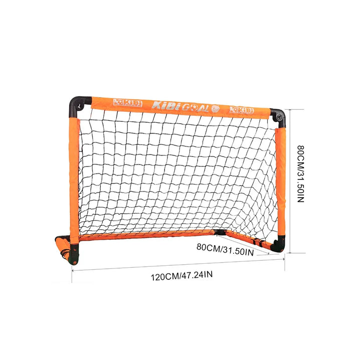 Kids Foldable Football Goal with Ball & Pump — Portable Outdoor Set