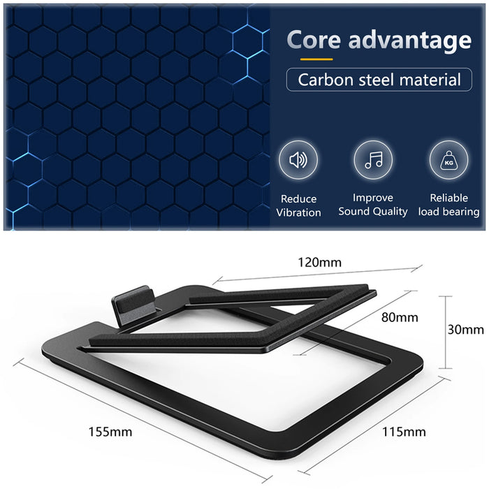 Desktop Speaker Stand — Carbon Steel Shock-Absorbing Base for Improved Sound