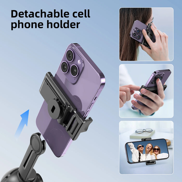P03 360° Auto Face-Tracking AI Phone Gimbal — Desktop Tripod Holder for Vlog & Live
