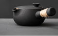 Japanese-style Rough Pottery Side-Handle Teapot — 500ml Handmade Ceramic
