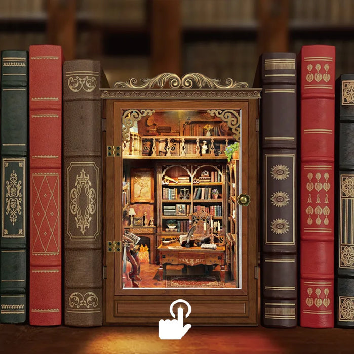 Time Book House DIY Retro Wooden Booknook — Miniature Bookends Kit