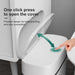 14L Press-Top Waterproof Bathroom Waste Bin — White PP Plastic