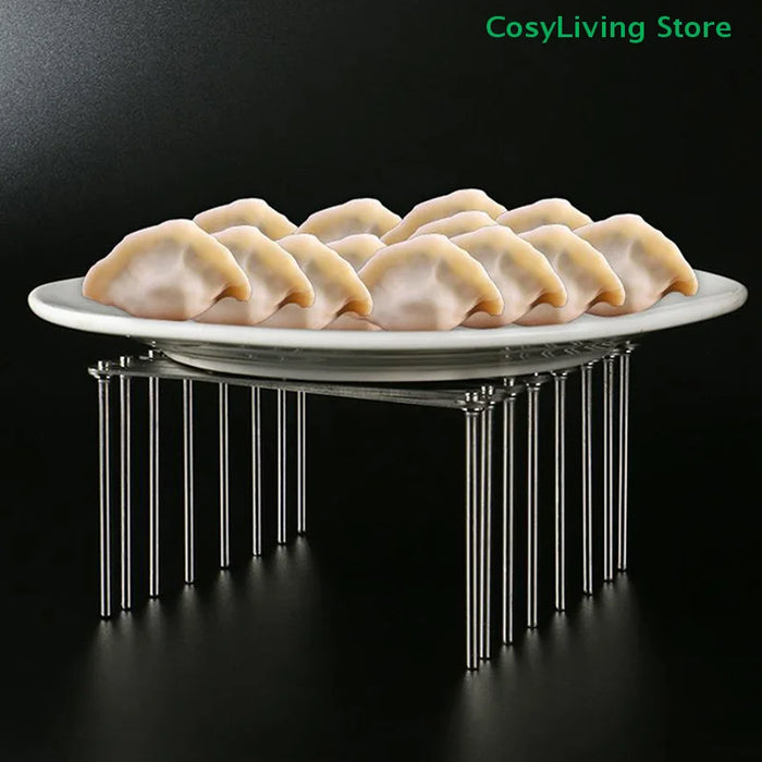 Retractable Foldable Stainless Steel Plate & Pot Lid Rack — Adjustable Dish and Tableware Organiser