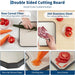 Titanium Double-Sided Cutting Board with Deep Juice Grooves & Handles — 25 x 38 x 1.2 cm