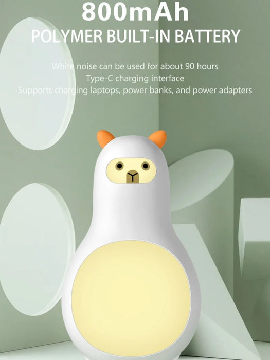 M9 Portable White Noise Machine — Rechargeable Night Light, 24 Sounds (White)