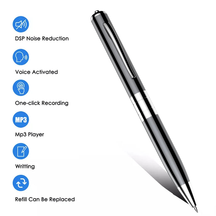 Voice‑Activated Recording Pen – Portable Digital Dictaphone with 15h Recording