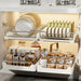 Pull-Out Kitchen Drawer Rack with Slide Rails — 43cm Stainless Steel Organiser (White)