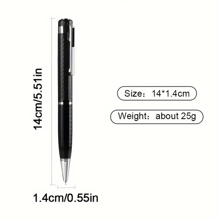 Pen-style Digital Voice Recorder — 12‑hour Continuous, 192kbps, One-button