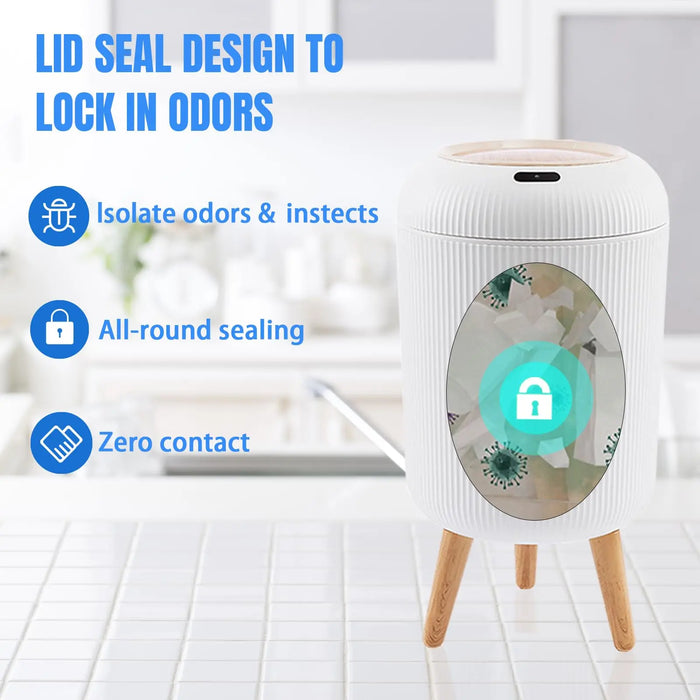 10L Motion Sensor Bin with Lid — Automatic Small Rubbish Bin for Kitchen & Bathroom