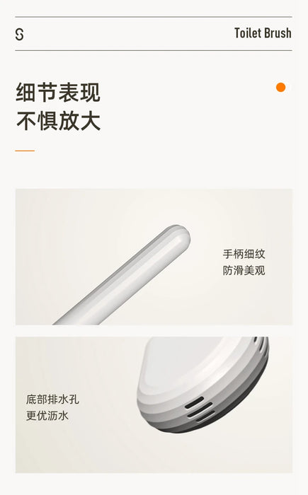 Silicone Toilet Brush with Quick‑Dry Base, Flexible Flat Head and Non‑Slip Handle