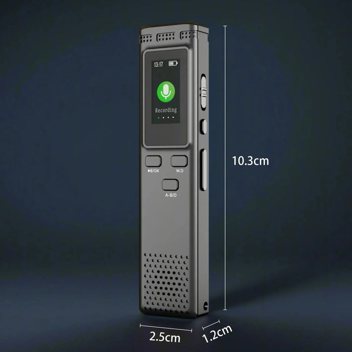 Digital Voice Recorder — 64GB / 16GB / 8GB, Voice-Activated MP3 Player with Noise Reduction