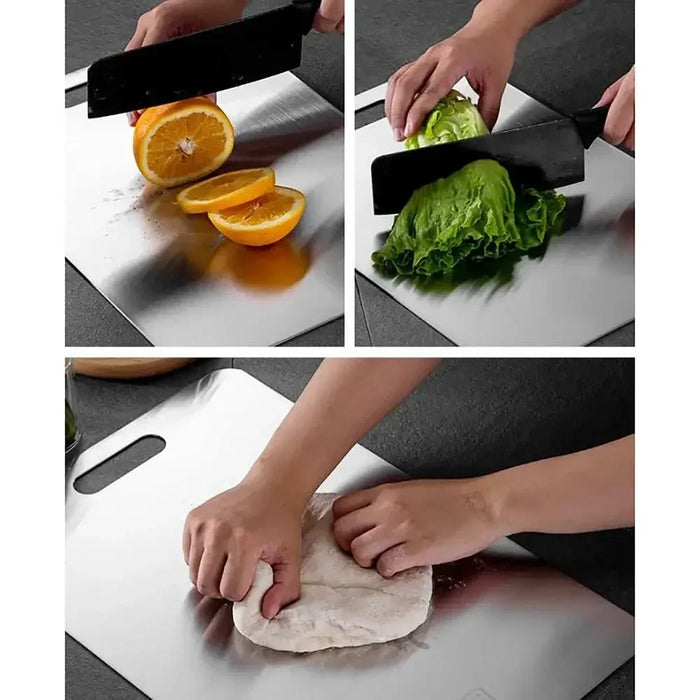 Stainless-steel Cutting Board — Thickened, Double-sided Food‑Grade Chopping Board