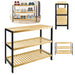 3-Tier Natural Bamboo Shoe Rack — Durable, Moisture-Resistant, Holds 12 Pairs (55 x 70 x 25 cm)
