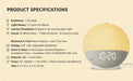 Wake-up Light Sunrise Alarm Clock — White Noise, Bluetooth Speaker & Colour-Changing Night Light (White)