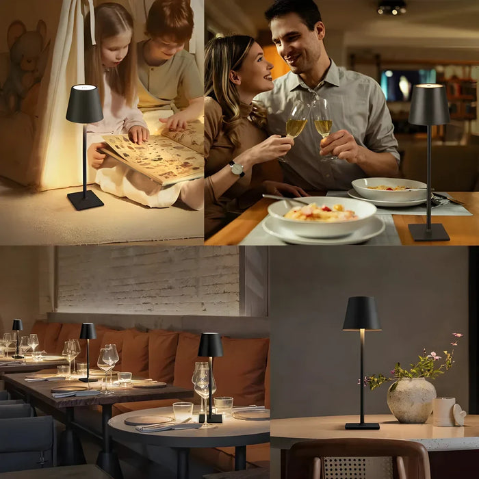 Lampada da scrivania ricaricabile a LED - Lampade da tavolo con interruttore touch, 3 modalità colore, funzione dimmerabile - Ideale per camera da letto, soggiorno, bar e illuminazione decorativa per cena