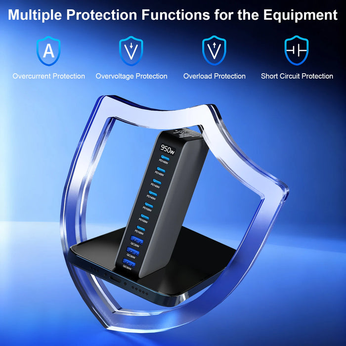 950W GaN USB‑C Multiport Charger — PD3.0/PPS, Fast Charging for Laptop & Phone