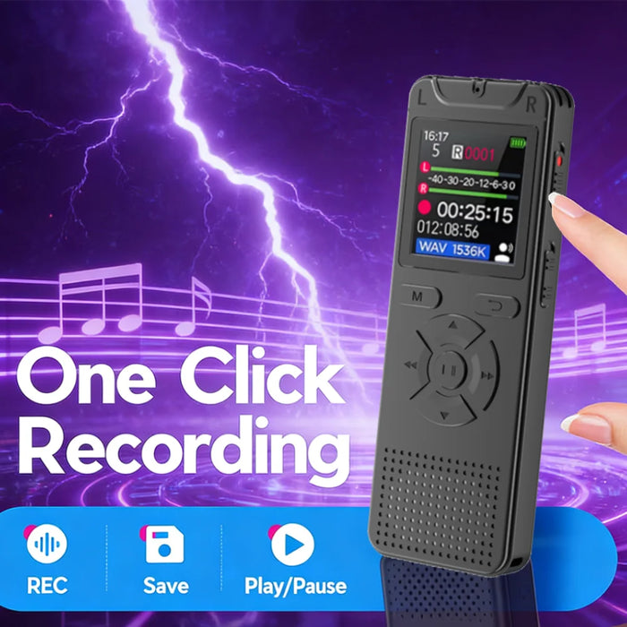 Digital Voice‑Activated Recorder T53 — WAV Recording, MP3 Playback, USB Flash Drive