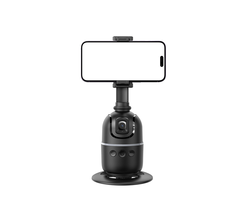 P03 360° Auto Face-Tracking AI Phone Gimbal — Desktop Tripod Holder for Vlog & Live