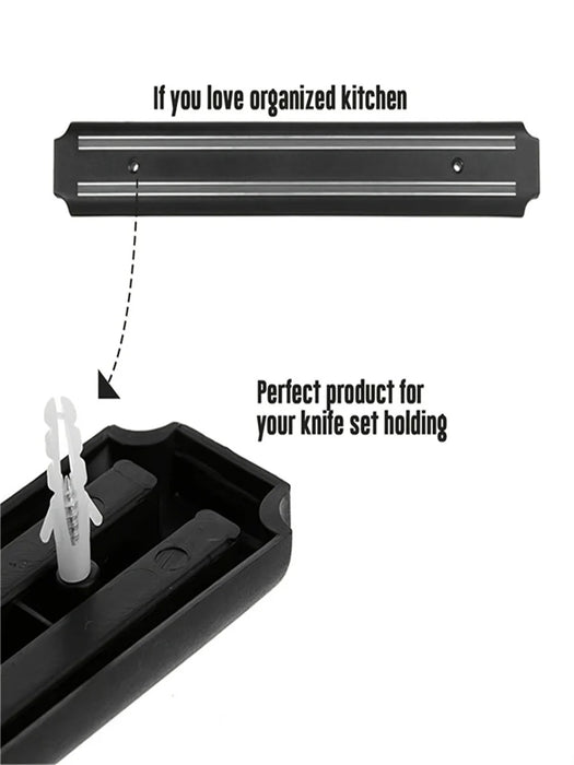 Magnetic Wall-Mounted Knife Holder — Storage Rack for Kitchen Utensils & Tools