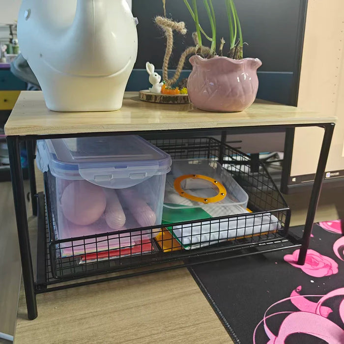 2026 Kitchen Countertop Organiser Rack — Pull-Out Shelf for Microwave, Coffee Machine & Printer
