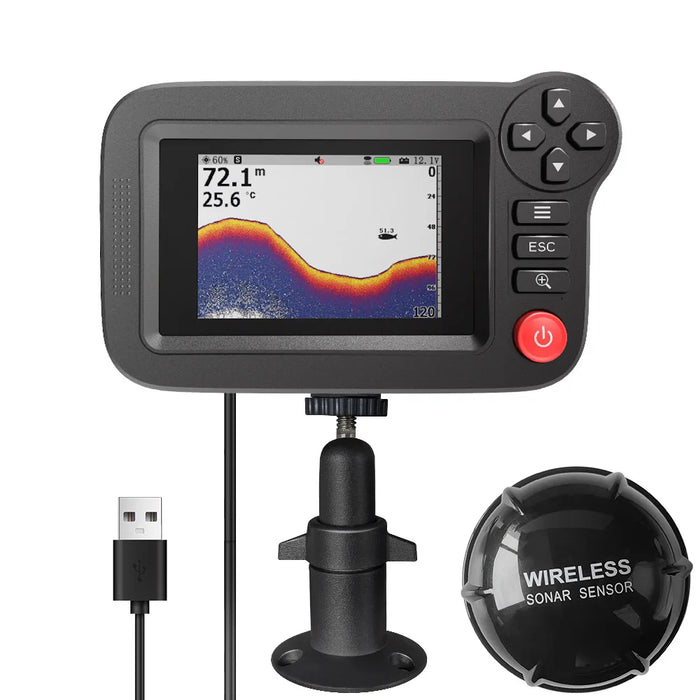 Portable Smart Fish Finder & Depth Sounder — Wireless 125 kHz Sonar