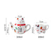 Japanese-style Maneki Neko Porcelain Tea Set with Strainer