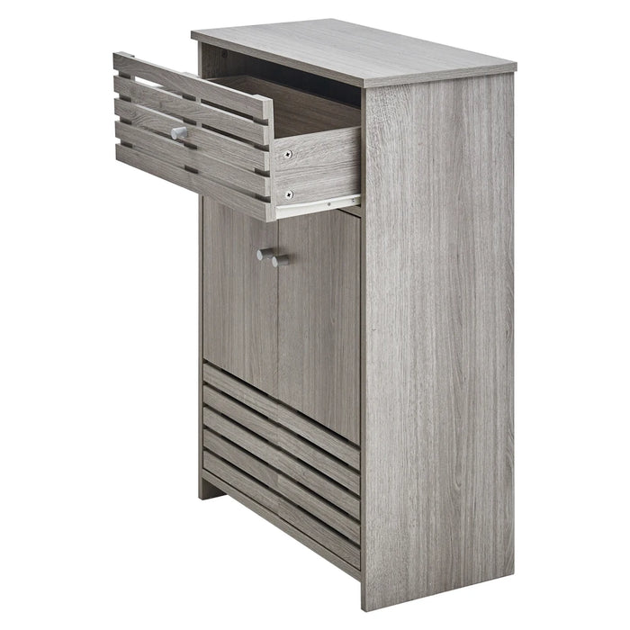 Modern Wooden Freestanding Bathroom Cabinet - Grey Oak, 60 x 30 x 85cm