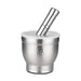 Stainless Steel Garlic Crusher with Covered Bowl — Manual Grinder for Garlic, Herbs & Spices
