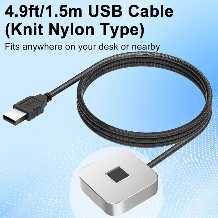 USB Fingerprint Reader for Windows Hello — 1.5m Braided Cable (Windows 11/10)
