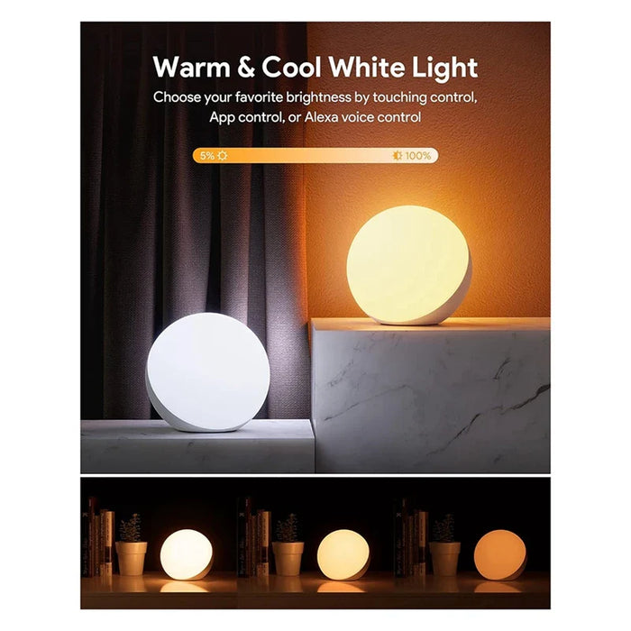 Smart bordlampe dæmpbar skrivebordslampe - App-/stemmestyret, LED RGB, farveskiftende, touchlampe med UK-stik - Ideel til moderne smarte hjem og teknologientusiaster