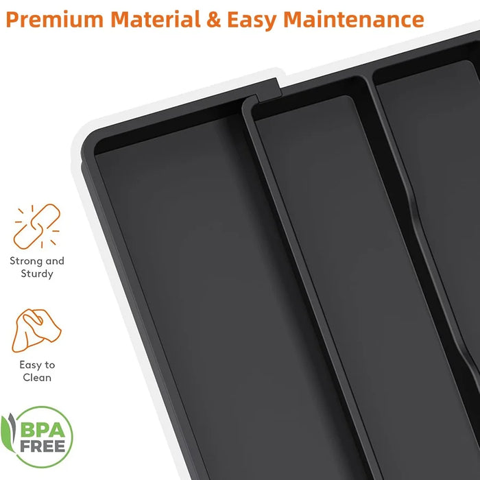 Expandable Utensil Tray — Adjustable Cutlery Organiser for Kitchen Drawers