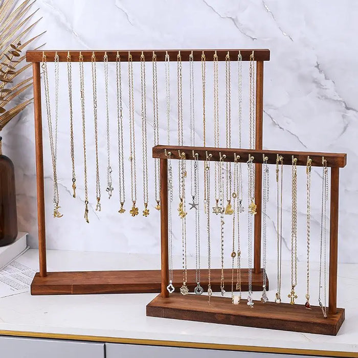 Solid Wood Jewellery Display Stand – Countertop Necklace, Earring & Bracelet Rack